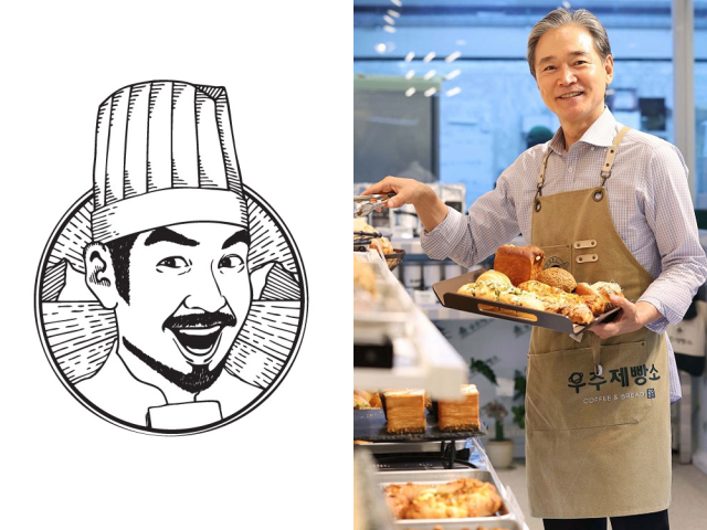 '홍철책빵' 로고와 '우주제빵소'를 운영 중인 배우 정보석./홍철책빵, 매일경제