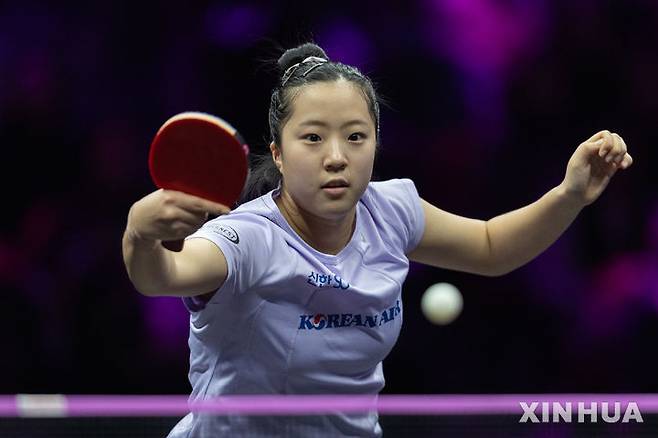 [충칭=신화/뉴시스] 대한항공 신유빈. 2025.03.15.