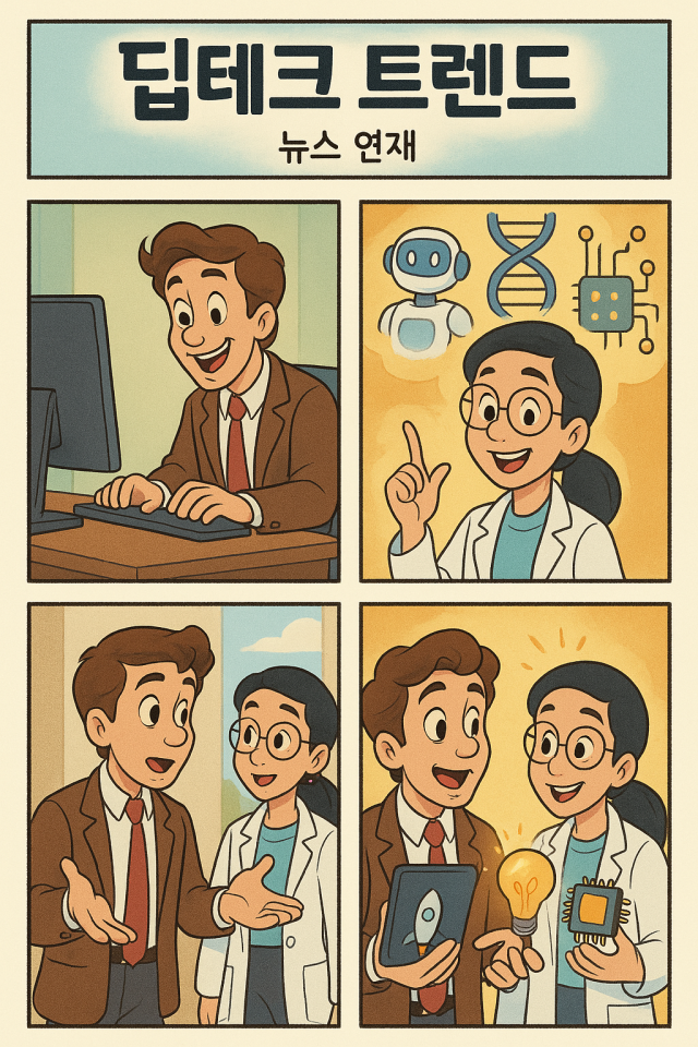 챗GPT로 생성한 ‘딥테크 트렌드’ 관련 ‘디즈니’ 스타일 4컷만화. 챗GPT캡처