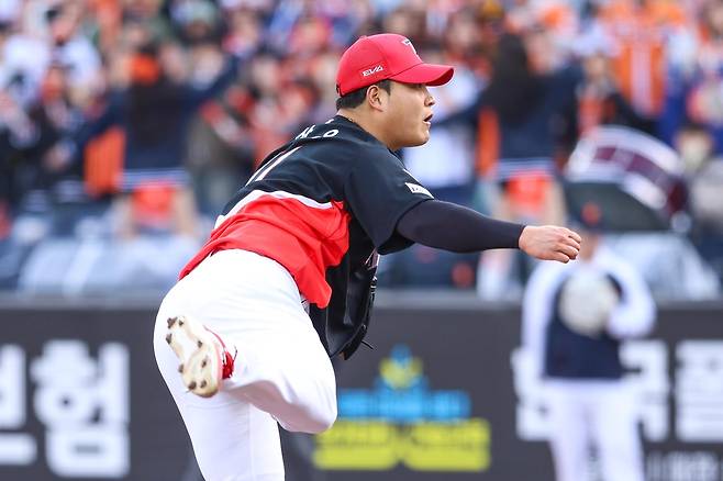 KIA 조상우가 30일 대전 한화전 7회 마운드에 올라 투구하고 있다. KIA 타이거즈 제공