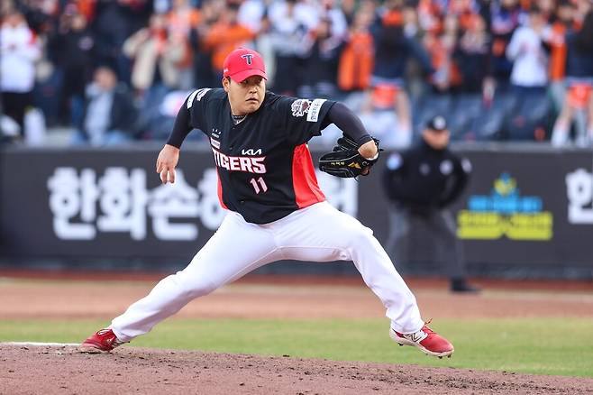 ▲ 위기 상황에서 등판해 팀의 리드를 지켜내며 승리의 결정적인 몫을 한 조상우 ⓒKIA타이거즈