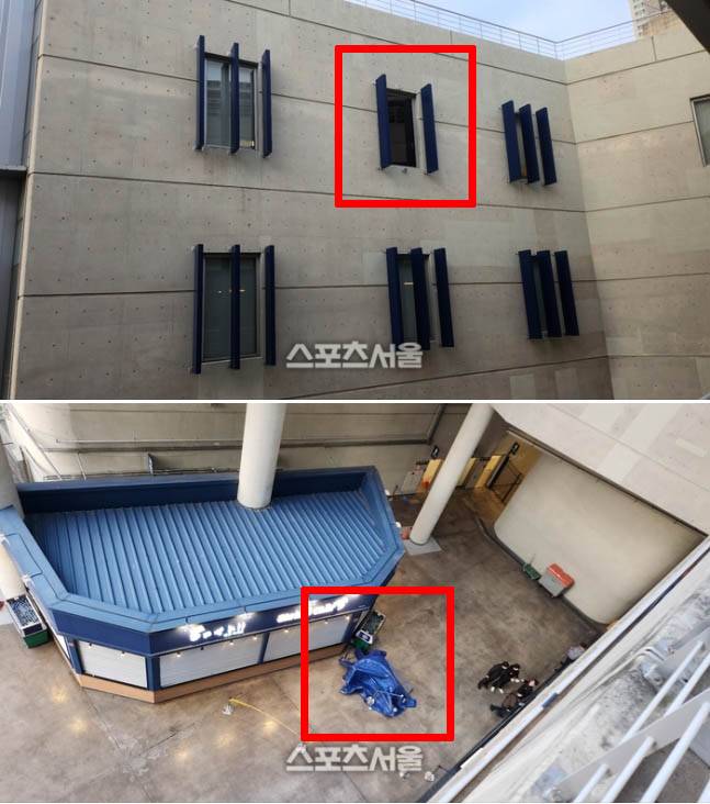 창원NC파크 3루쪽에 설치된 창문쪽 구조물이 떨어진 모습. 창원 | 김민규 기자 kmg@sportsseoul.com