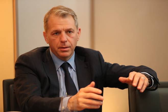 토드 볼리 엘드리지 인더스트리 창업자 겸 회장이 3월 21일 서울 광화문 포시즌스호텔에서 조선비즈와 인터뷰하고 있다. / 박성원 기자