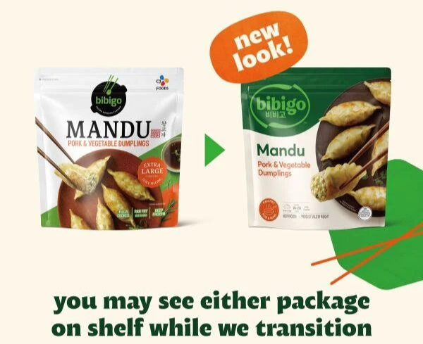 비비고 해외 진출 초기 ‘비비고 만두’(왼쪽)와 요즘 생산 중인 ‘비비고 만두’(오른쪽) [비비고 미국 홈페이지]