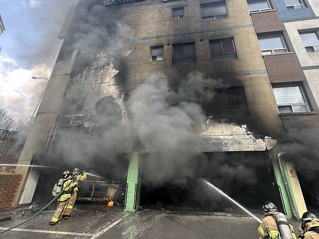 광주 어린이집 건물 화재 [광주 광산소방서 제공. 재판매 및 DB 금지]