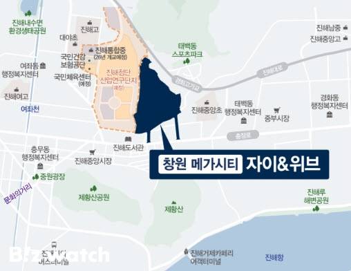 창원 메가시티 자이&위브 위치도/자료=두산건설 제공