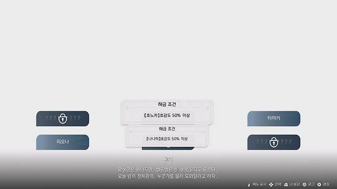 ▲  각 분기점에서 해금되지 않은 부분은 조건을 명확하게 표시해뒀다