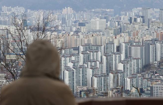 서울 남산에서 바라본 아파트 단지. 뉴시스