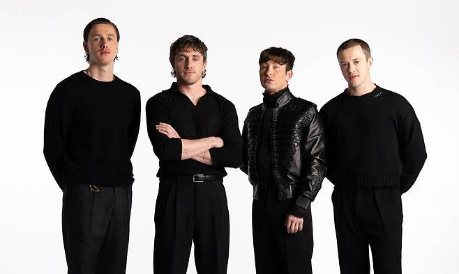 영화 ‘비틀스’ 시리즈 주연으로 캐스팅된 배우들. 왼쪽부터 해리스 디킨슨, 폴 메스칼, 배리 키오건, 조지프 퀸. 소니픽처스 엑스(X·옛 트위터) 갈무리