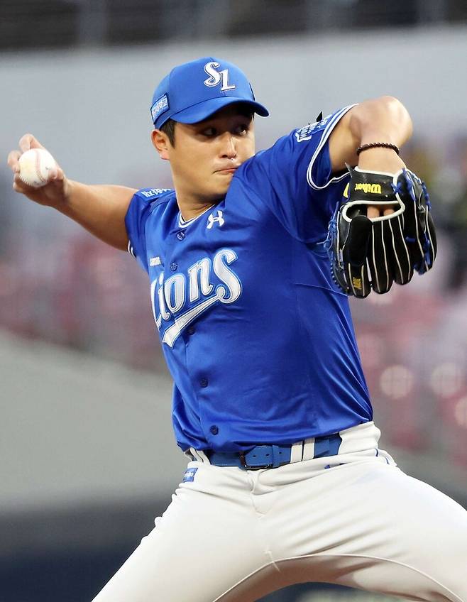 ▲ 6이닝 2실점 호투로 자신의 몫을 다한 삼성 선발 최원태 ⓒ연합뉴스