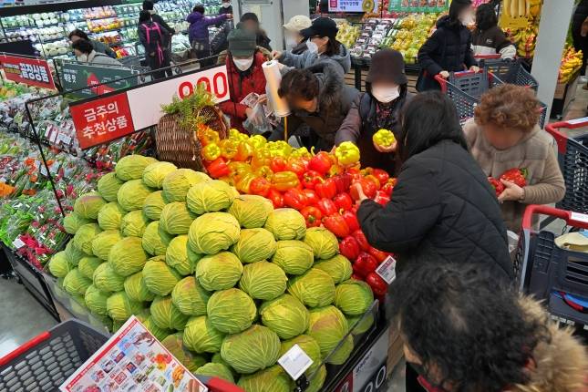 롯데마트에서 장보는 모습 /사진=롯데쇼핑