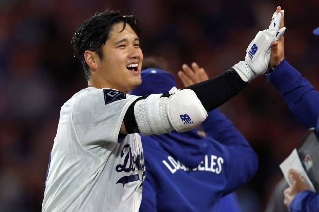 오타니가 3일 애틀랜타전에서 끝내기 홈런을 터뜨렸다. 사진 | AP 연합뉴스