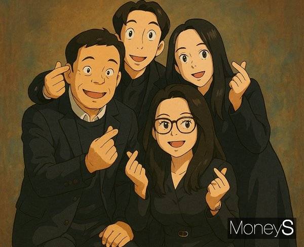 '지브리 스타일' 열풍 덕에 챗GPT 인기가 치솟고 있지만, 최근 정책 변화로 단순 프롬프트가 일부 제힌되고 있다. 사진은 챗GPT가 가족사진을 지브리 스타일로 바꾼 이미지. /사진=김다솜 기자