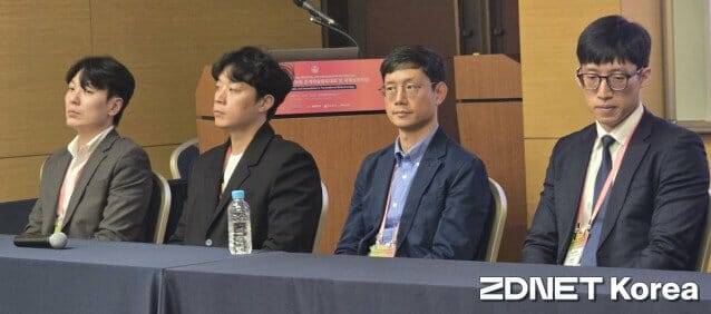 3일  한국생물공학회 2025년도 춘계 국제학술대회 기자간담회. 왼쪽부터 고현준 강원대 조교수, 고영진 제주대 교수, 김동형 표준과학연구원 책임연구원, 한용희 전남대 교수.