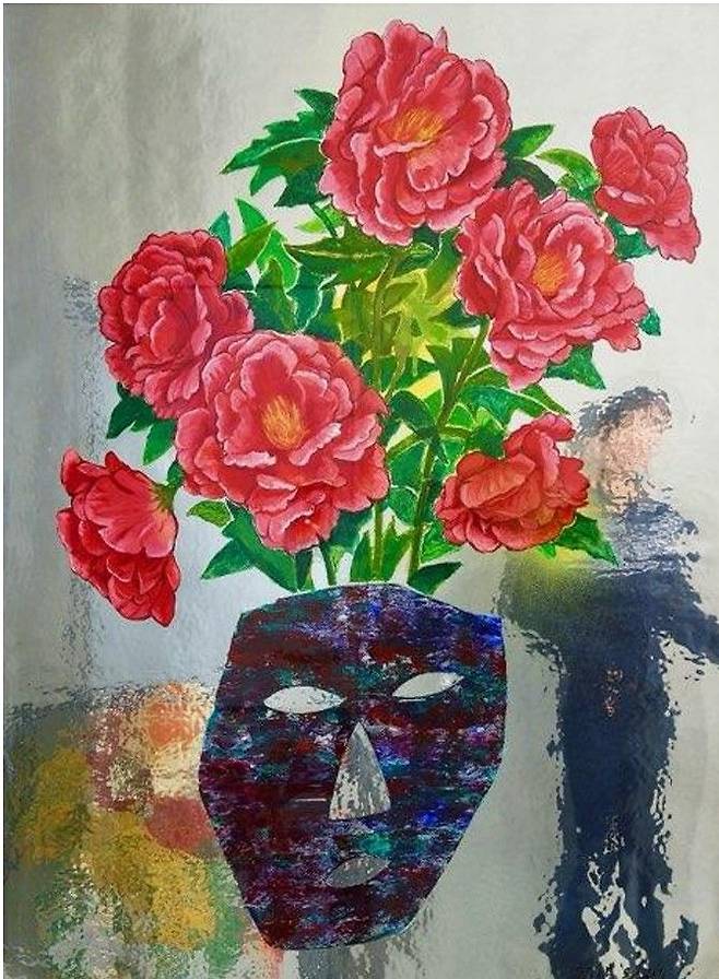 오원배 <무제>, 80x80cm, , 미러지 위에 유채, 2025 *재판매 및 DB 금지