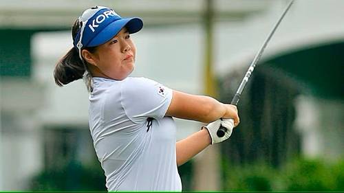 정민서의 티샷 모습. ANWA 대회 홈페이지 캡처