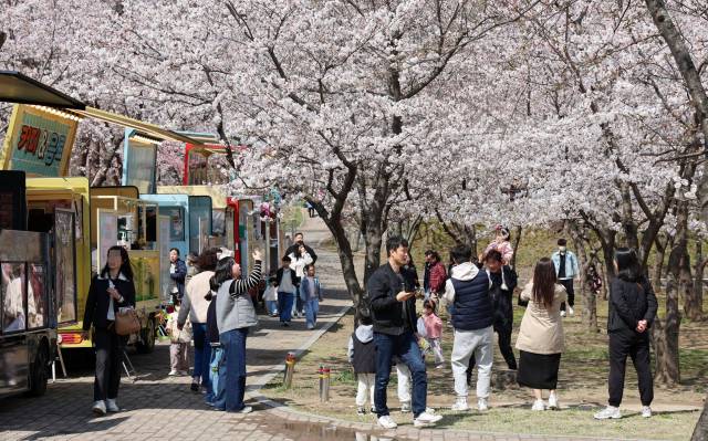 6일 강원 동해시 부곡동 농업기술센터 일원에서 열린 제20회 유천문화축제에 많은 시민이 찾아 봄날을 즐기고 있다. 연합뉴스