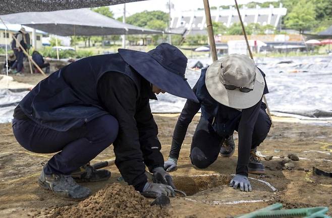 지난해 부여 관북리 유적 발굴 실습 모습  [국립문화유산연구원 제공. 재판매 및 DB 금지]