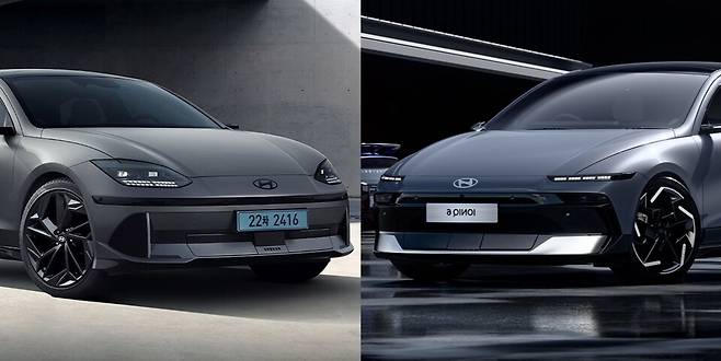 사진 : 현대차 아이오닉 6 현행 모델과 부분변경 모델