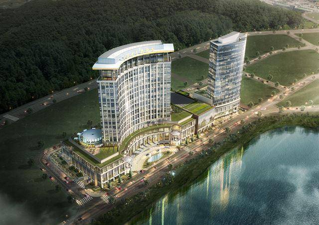 인천 중구 운북동 미단시티 내 카지노 복합리조트 조감도. 흉물이 된 현재 모습과 대조적이다. 인천도시공사 제공