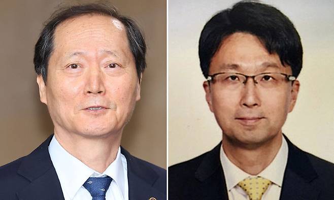 헌법재판관 후임으로 지명된 이완규 법제처장(왼쪽), 함상훈 서울고등법원 부장판사. 연합뉴스