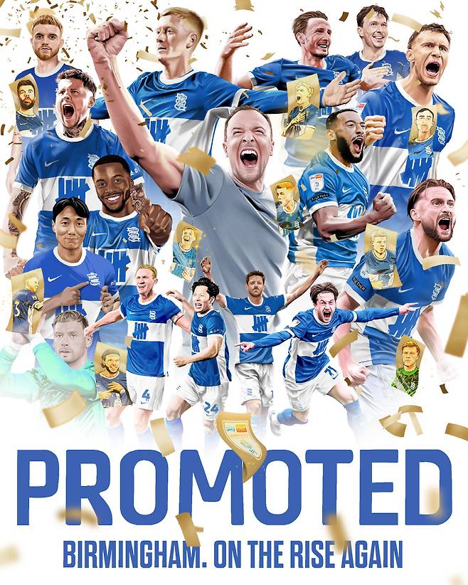 [스포츠조선 강우진 기자]대한민국 축구 국가대표팀 미드필더 백승호가 잉글랜드 프리미어리그(EPL) 진출이 머지 않았다. 잉글랜드 3부리그 생활을 한 시즌만에 뒤로하고 2부리그로 다시 복귀했다. 백승호의 소속팀인 버밍엄 시티는 9일(한국시각) 잉글랜드 풋볼리그 챔피언십으로의 복귀를 확정 지었다. 사진=버밍엄 SNS