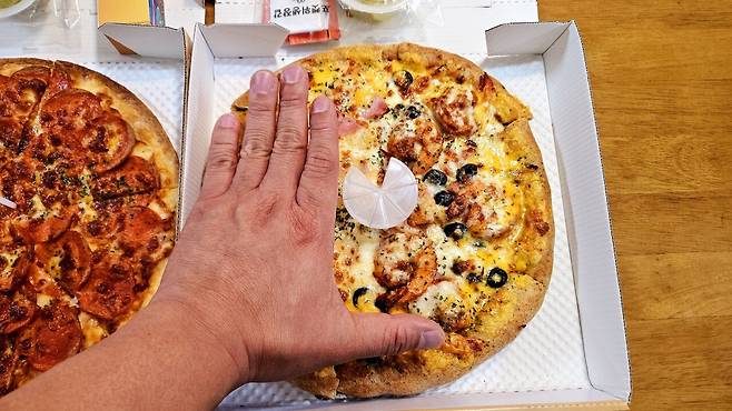 20250408_220350.jpg 저녁 배달 피자에 쏘주한잔