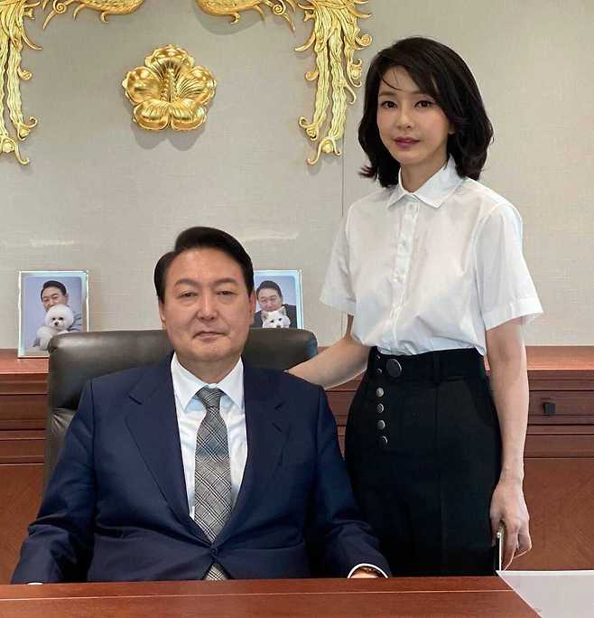 윤석열 전 대통령과 부인 김건희 여사. 뉴시스