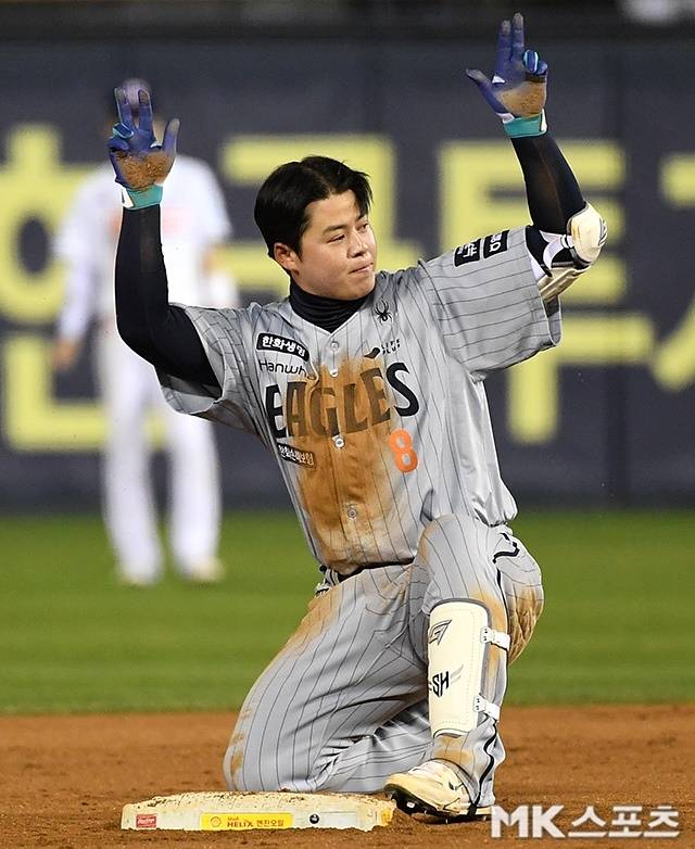 노시환은 8일 잠실 두산전에서 맹타를 휘둘렀다. 사진(잠실 서울)=천정환 기자