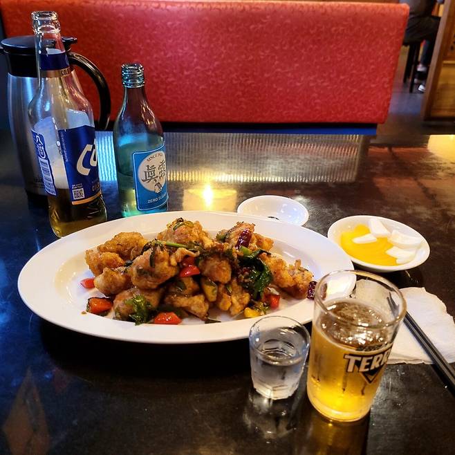 실시간 노총각 깐풍기 반주