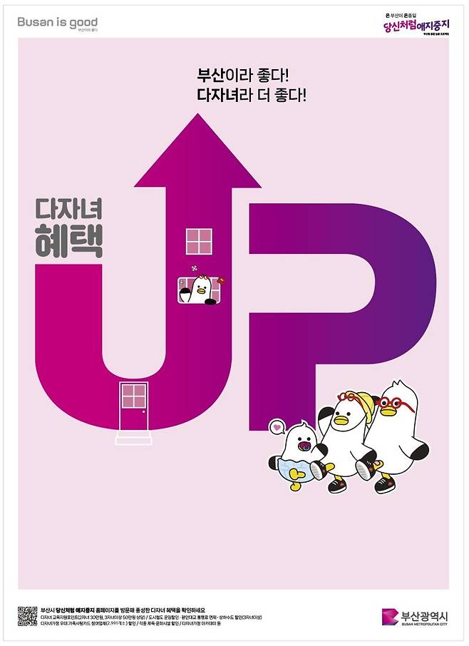 ▲부산시 다자녀 혜택 홍보 포스터. 부산시 제공