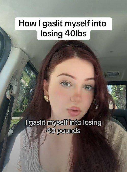 리하 유리얼이 스스로를 속이는 '가스라이팅' 방식으로 18Kg을 감량했다. 틱톡 캡쳐