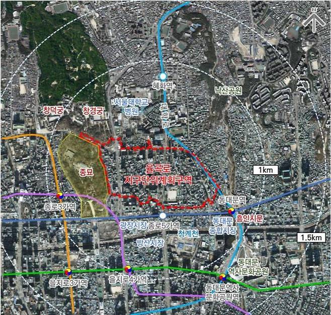 율곡로 지구단위계획 대상지 위치도. 서울시 제공