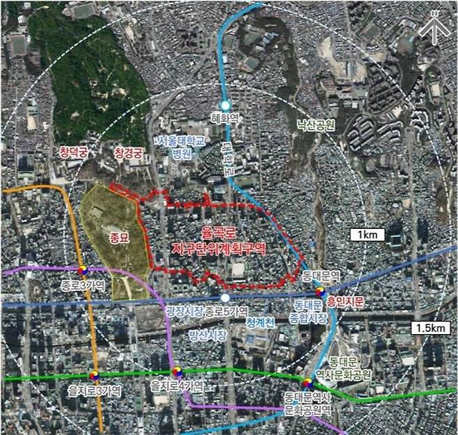 율곡로 지구단위계획 위치도 [서울시 제공. 재판매 및 DB 금지]