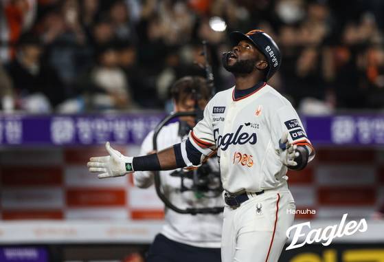 11일 대전 키움 히어로즈전에서 홈런을 터트린 한화 플로리얼. 사진 한화 이글스