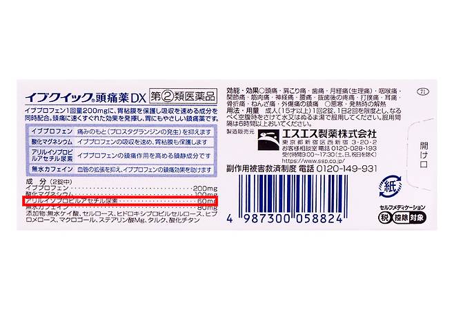 이브 진통제에서 문제가 된 성분 '알릴이소프로필아세틸요소'