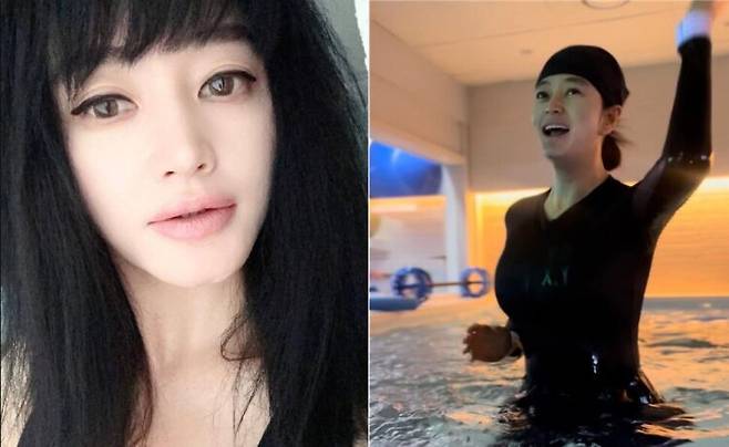 배우 김혜수(54)가 수영하는 모습을 공개했다. 그동안 김혜수는 수영 외에도 수중에서 운동하는 모습을 자주 공개해왔다. [사진=김혜수 인스타그램]