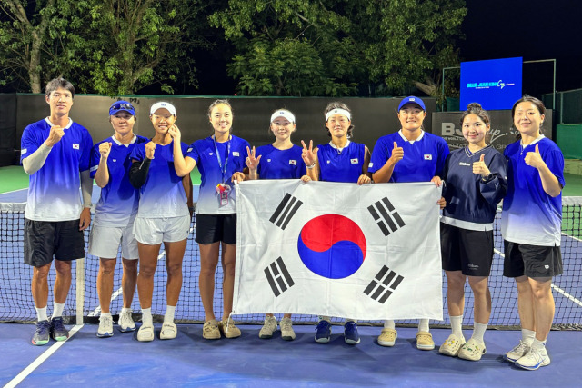 한국 여자 테니스 대표팀. 사진 제공=대한테니스협회