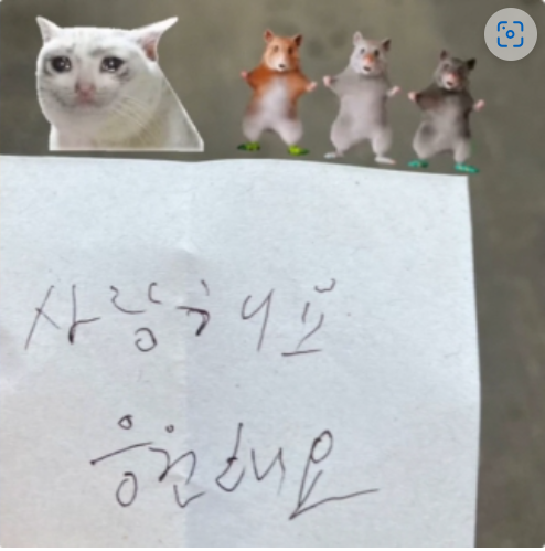 걸그룹 뉴진스의 SNS 계정에 올라온 팬들의 쪽지 촬영 이미지. 사진 mhdhh 인스타 캡쳐