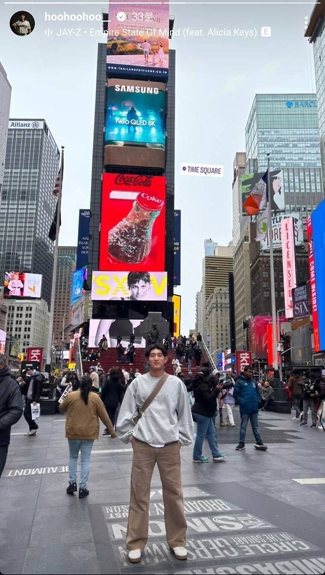 이동일인 11일 뉴욕에 도착해 타임스 스퀘어를 방문한 이정후 [이정후 인스타그램 캡처. 재판매 및 DB 금지]