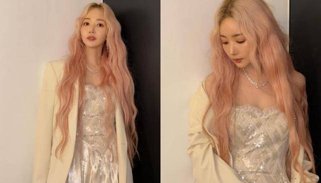 박민영이 분홍색 헤어스타일에 도전한 모습을 공개해 시선을 모았다. 박민영 SNS