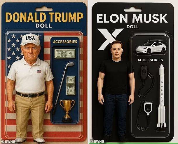 챗GPT를 통해 생성한 ‘바비코어’ 스타일의 도널드 트럼프 미국 대통령과  테슬라 CEO 일론머스크 이미지. 사진=데일리메일