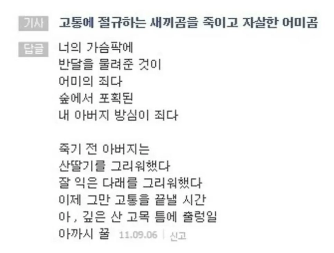 image.png 인터넷 기사 댓글시인 모음