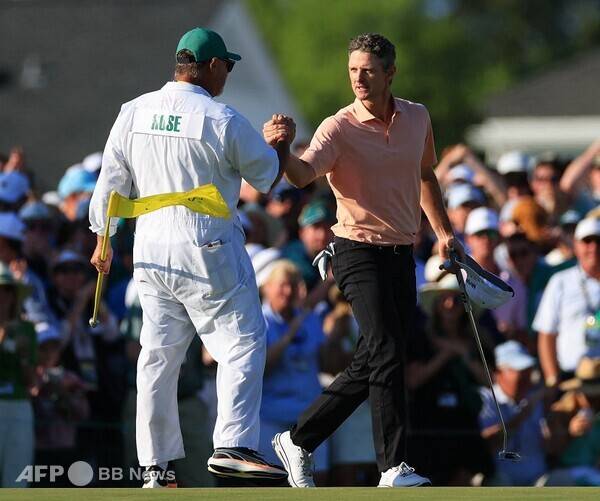 2025년 미국프로골프(PGA) 투어 메이저 대회 마스터스 토너먼트에서 로리 맥길로이와 연장전 끝에 준우승을 차지한 저스틴 로즈. 사진제공=ⓒAFPBBNews = News1