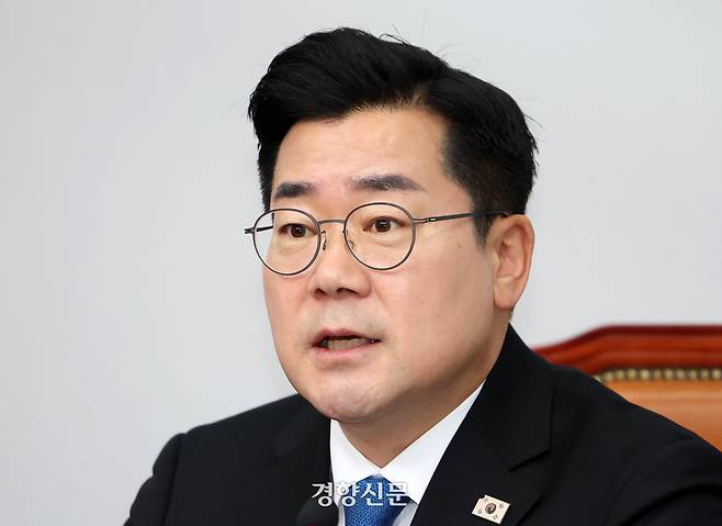 박찬대 더불어민주당 대표 직무대행이 14일 국회에서 열린 최고위원회의에서 발언하고 있다. 박민규 선임기자