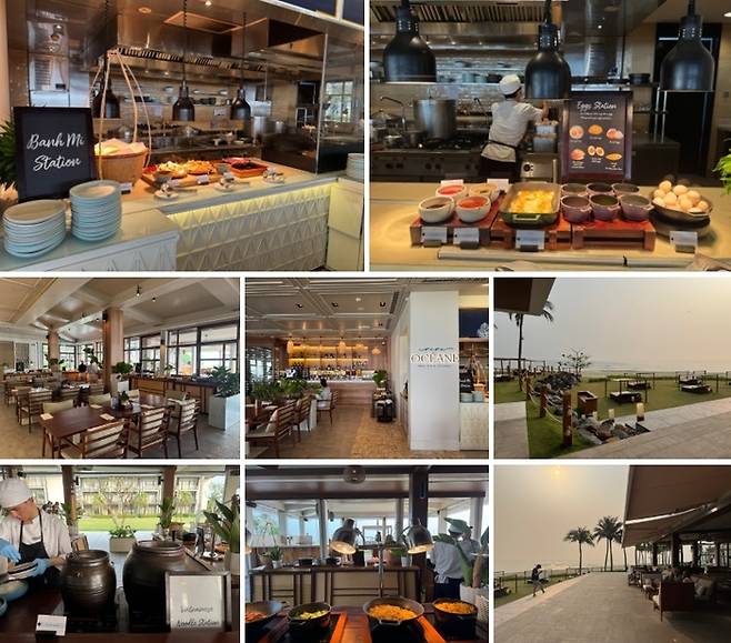 비브 오세안 레스토랑은 바다를 마주하며 식사를 할 수 있는 야외석도 마련되어 있다. / 사진=홍지연 여행+ 기자