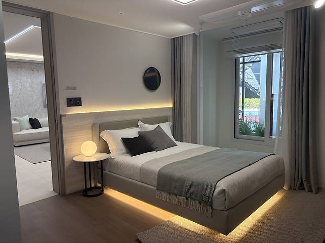 전용 84㎡ 유닛 침실의 모습. [정주원 기자]