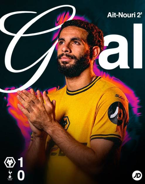 라얀 아잇누리. /사진=울버햄튼 공식 SNS 갈무리