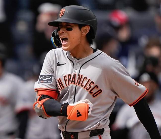 샌프란시스코 이정후가 14일 뉴욕 양키스전 홈런을 때려낸 뒤 포효하고 있다. /사진=샌프란시스코 자이언츠 공식 SNS