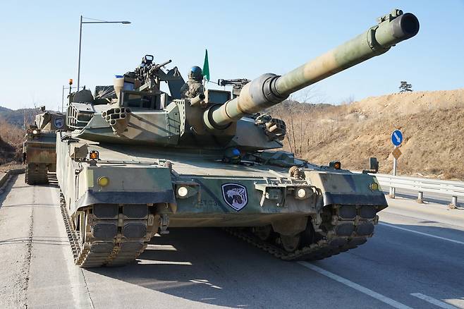 기동하는 육군 수도기계화보병사단 K1 전차 [육군 수도기계화보병사단 제공. 재판매 및 DB 금지]